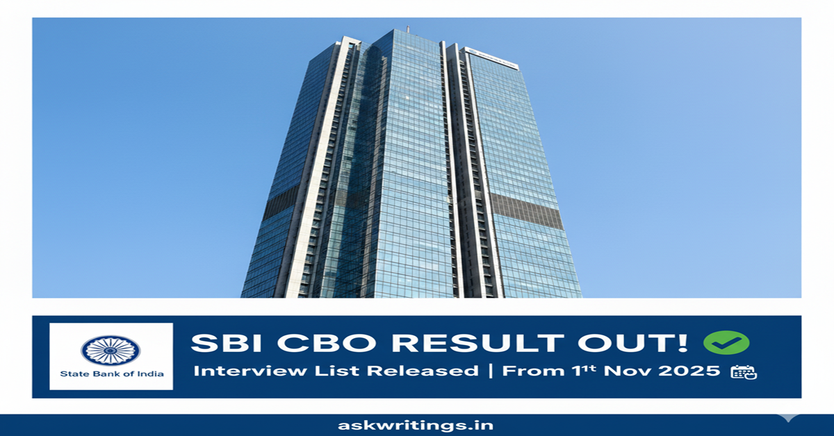 SBI CBO Recruitment 2025: Qualified Candidates List Released – Interview Details Inside