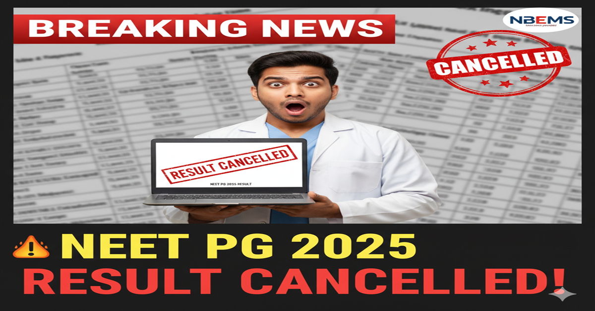 NEET PG Result Cancelled 2025: Complete Guide to Result Cancellation and Latest Updates
