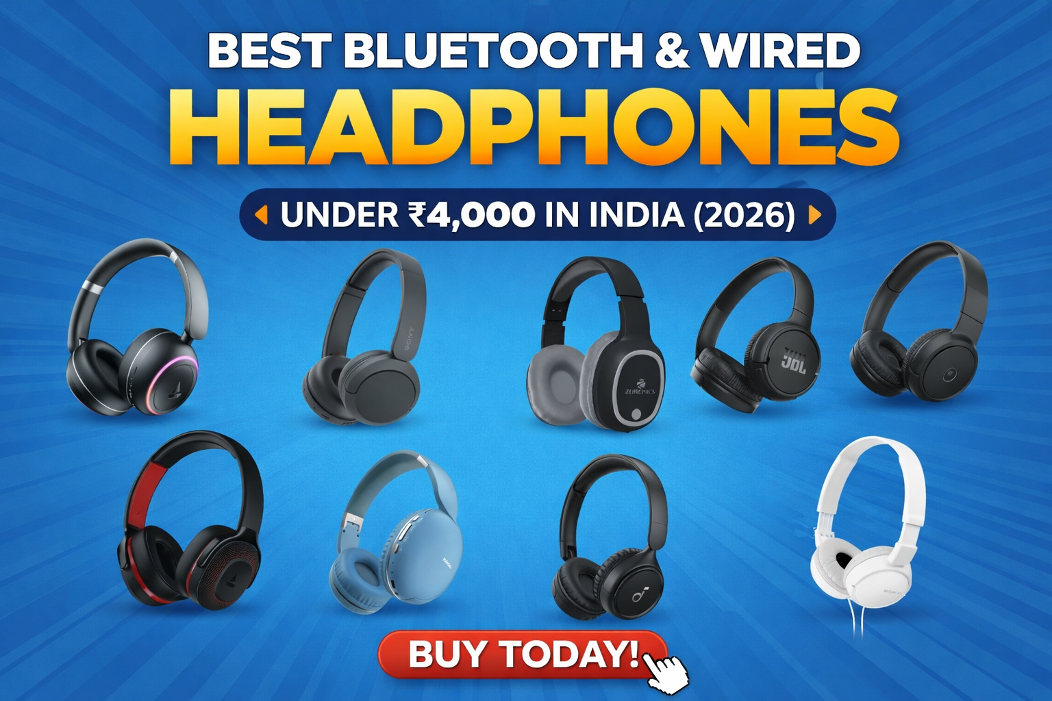 🎧 Best Bluetooth & Wired Headphones Under ₹4,000 in India (2026 Buyer’s Guide)
