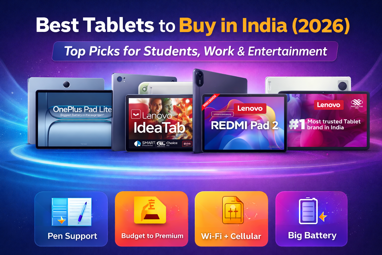 Best Tablets in India 2026: Complete Buying Guide for Students, Work & Entertainment