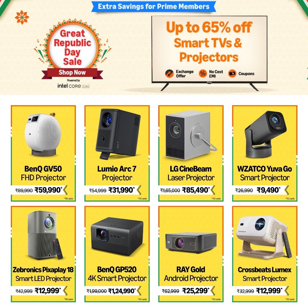 Republic Day Projector Sale 2026: Best Projector Deals India – Up to 65% Off on Top Brands