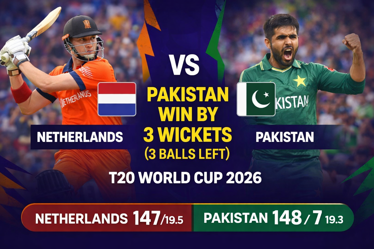 Pakistan Secure Dramatic Victory Against Netherlands in T20 World Cup 2026: Complete Match Analysis